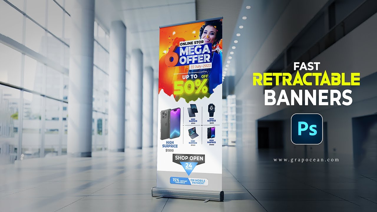 Professional fast retractable banners Design | Adobe Photoshop