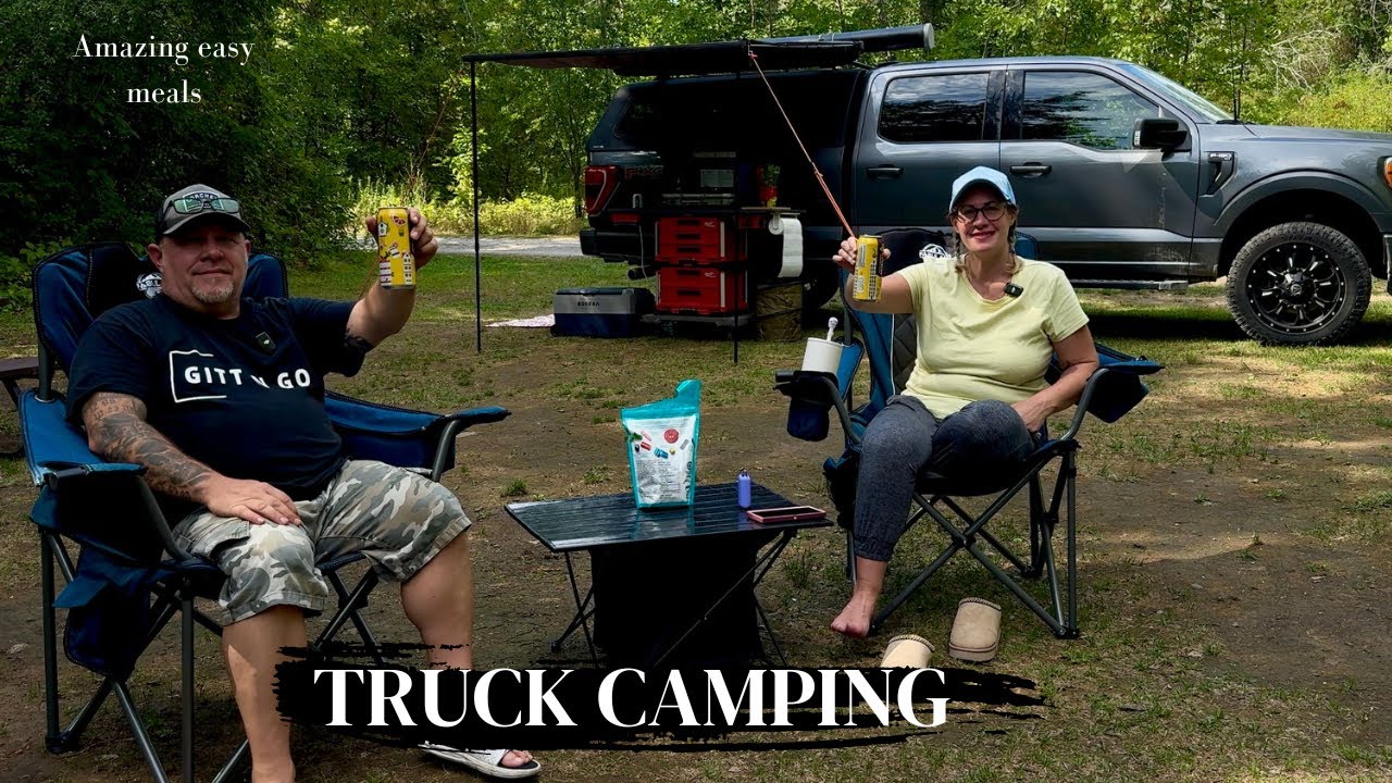 Truck Camping with some great easy camp meals using the Ultimate Camp Kitchen! 