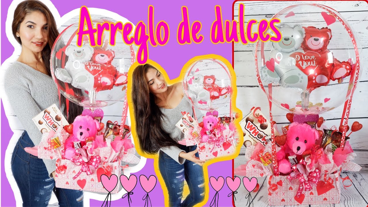 ARREGLO DE DULCES PARA DIA DE MADRES Y SAN VALENTIN