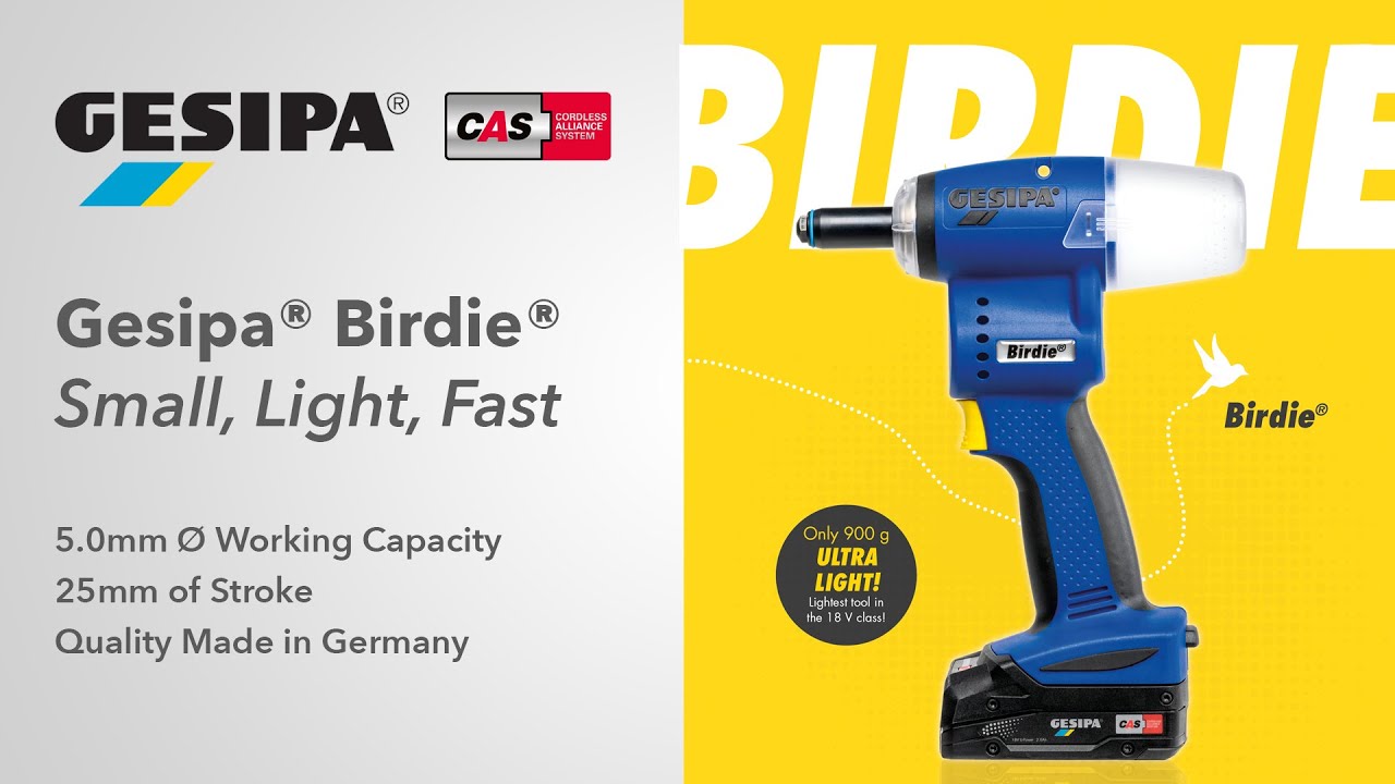 Cordless Rivet Gun: Gesipa® Birdie®, Light, Small, Fast