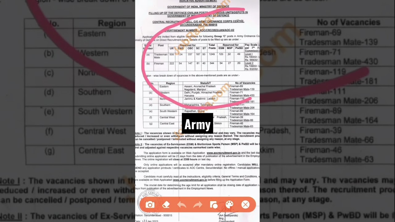Army Ordnance Corps A0C TradesmanMate Recruitment 2023 #shorts #viral #youtuber |@A24Knowledge