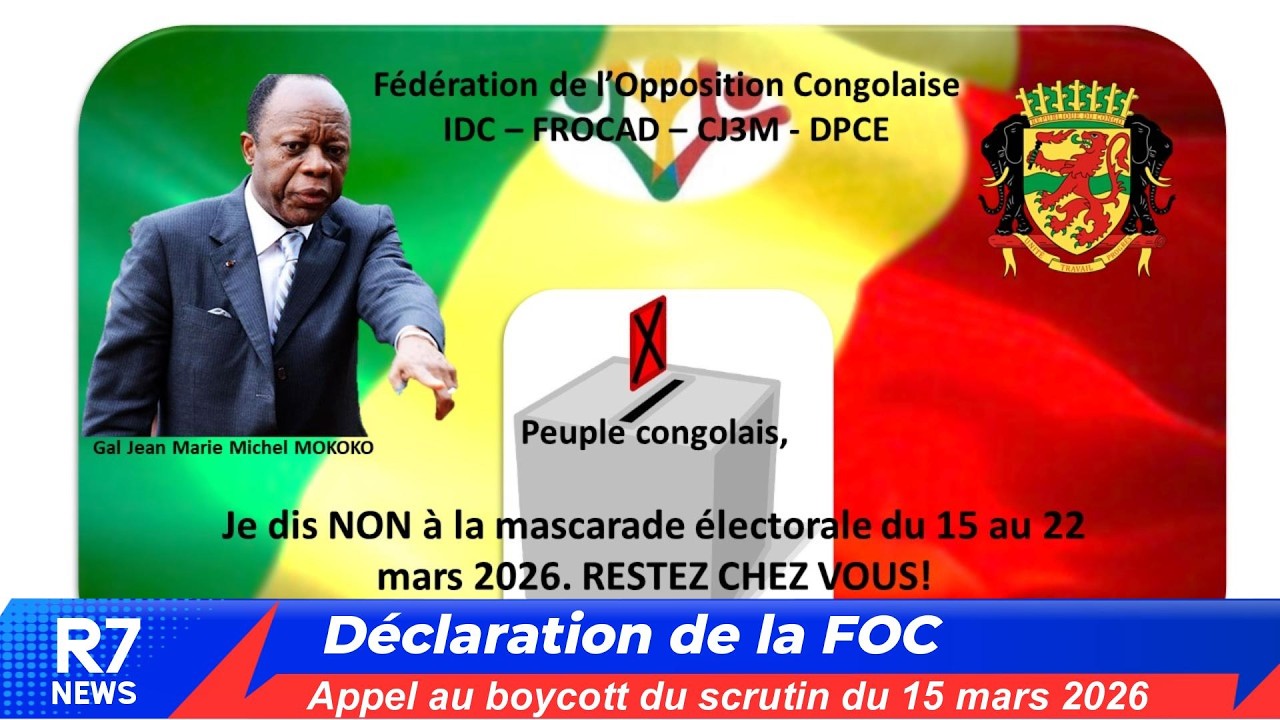 Congo Brazzaville: la FOC appelle au boycott de la mascarade électorale du 15 mars 2026.