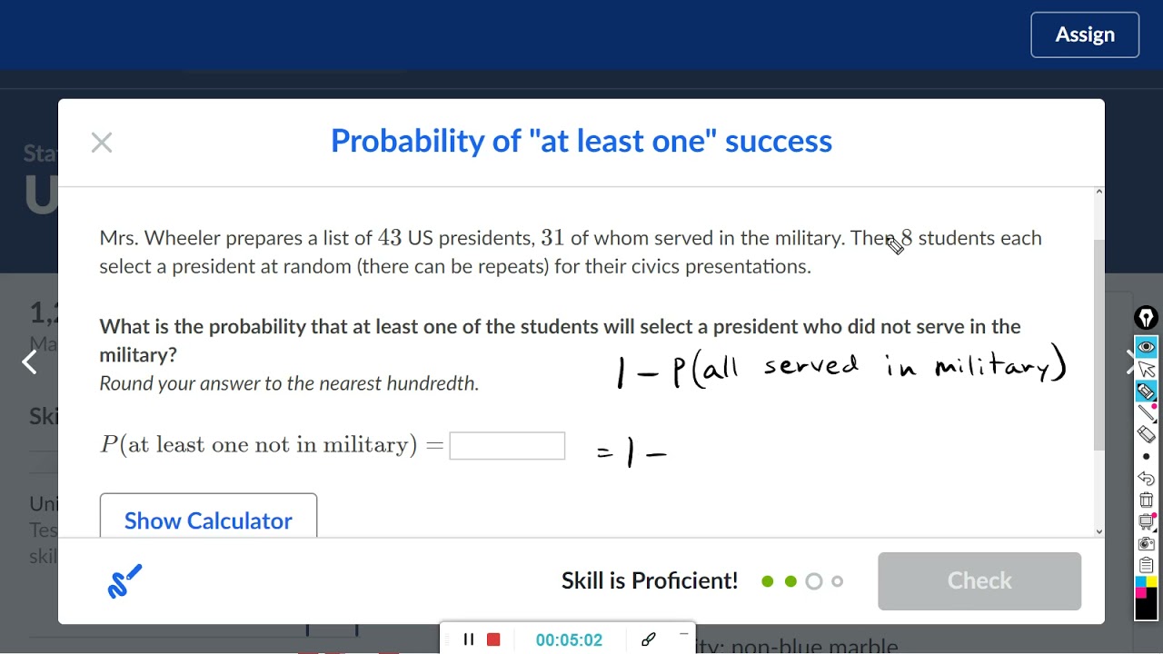 Probability of at least one success : Khan Academy