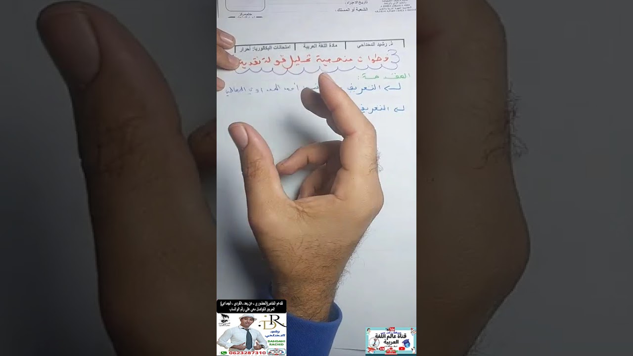 الحصة 9: منهجية تحليل قولة نقدية من التطبيق على امتحان وطني