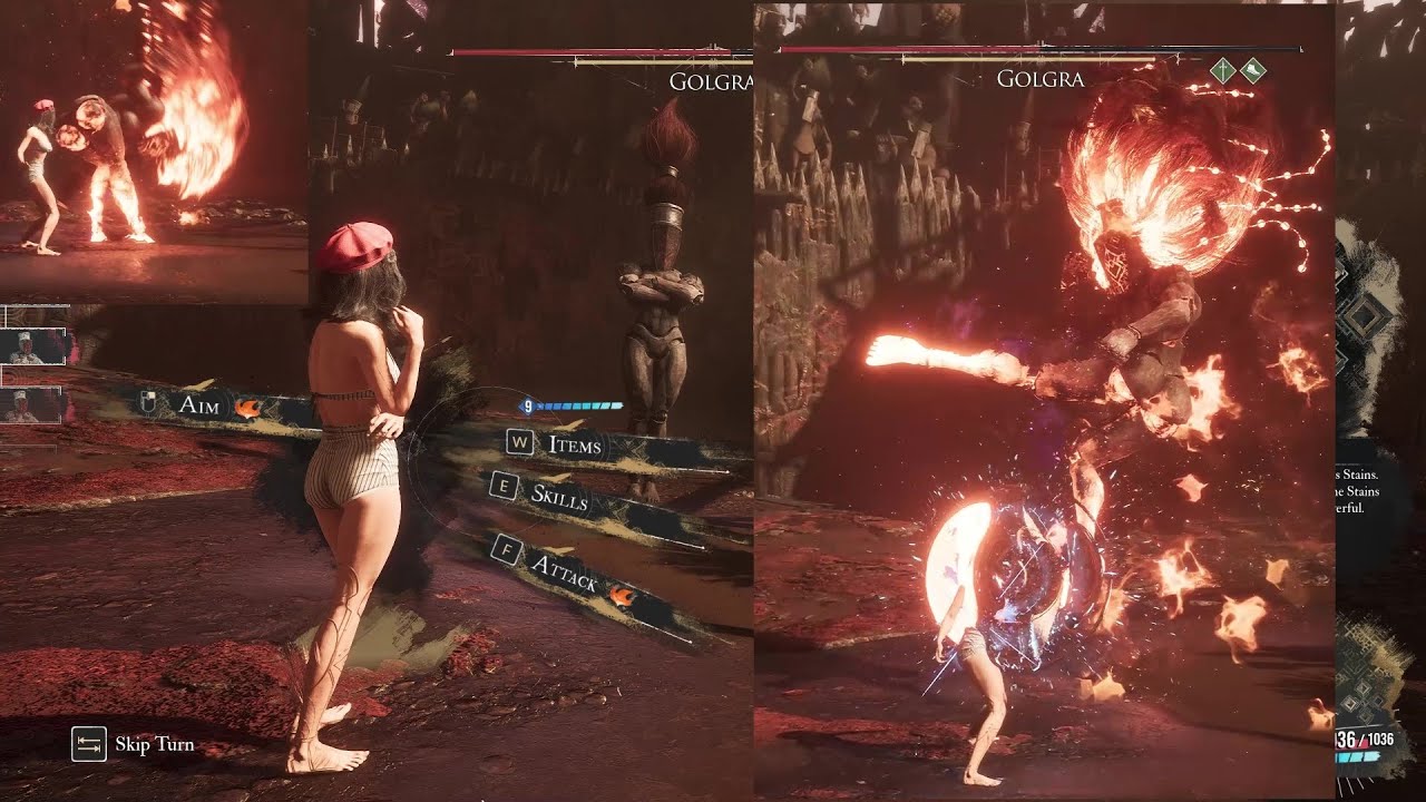 Expedition 33 Solo Lune Vs Golgra Superboss No Damage at Low Level 3.4 Million HP Enemy 1785 Parries