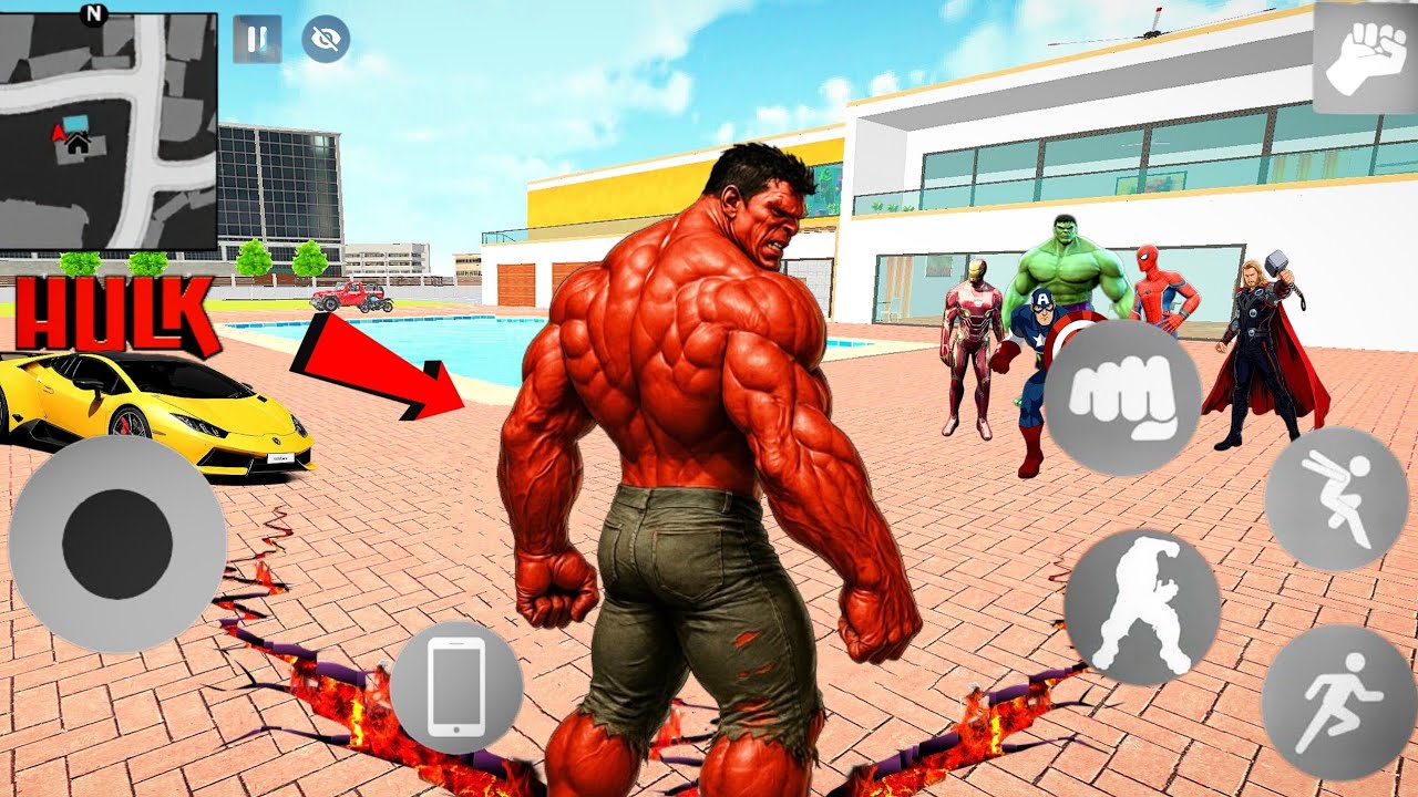 🎯 Playing As A Red Hulk 💥🤯 And Help All Avengers 🤧 In || Indian Theft Auto Simulator ||