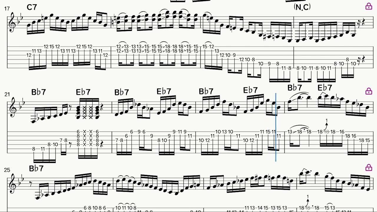 [박리다매 천원 악보] The Chicken (mixolydian) #001 (Guitar Solo #6)