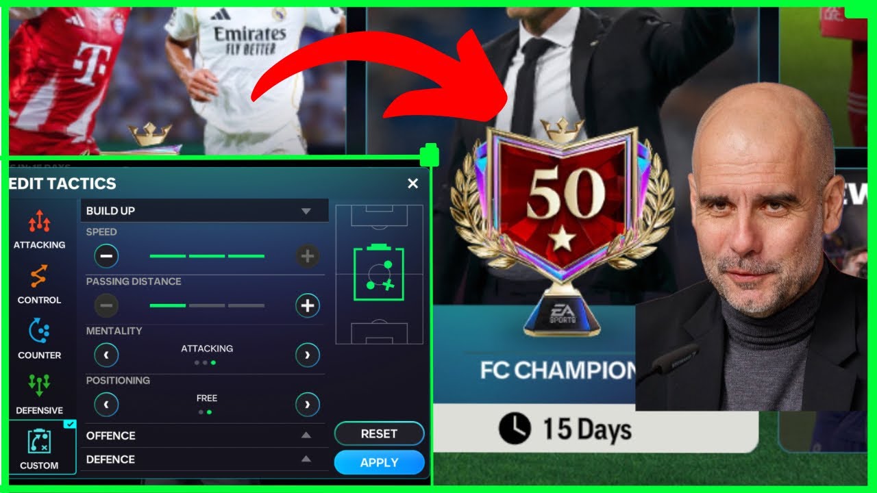 Manager mode tactics for 50🌟|| FC mobile 