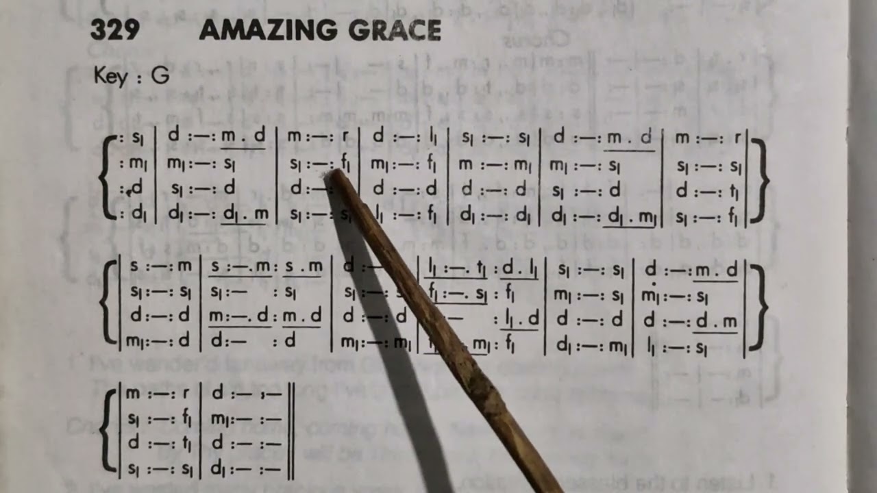 Amazing Grace || SATB || Tonic Sol-fa lyrics 