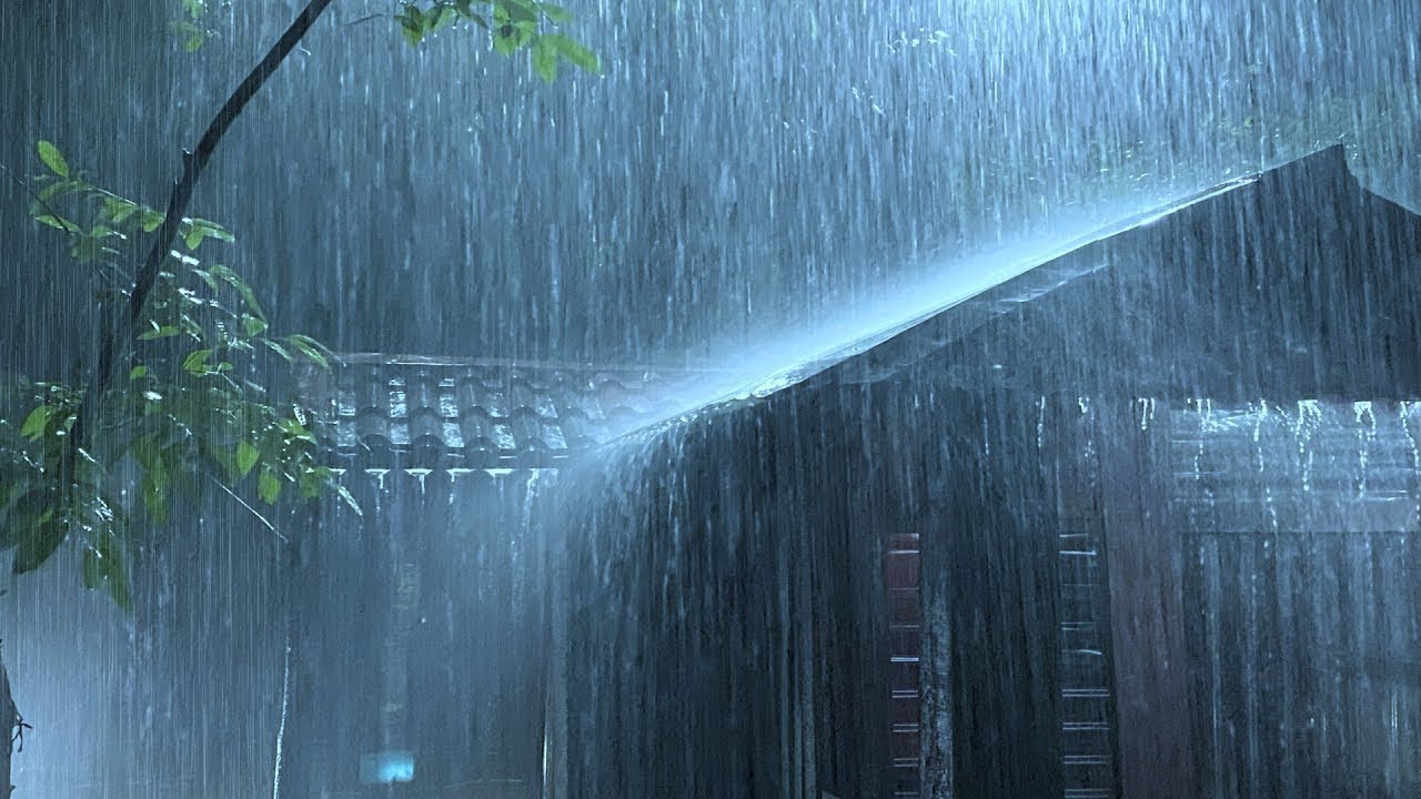 Goodbye Stress to Sleep Soundly with Mighty Tropical Storm, Heavy Rain, Strong Wind & Thunder Sounds