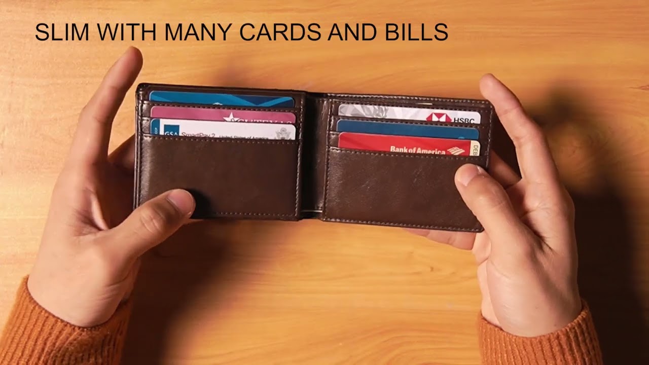 RUNBOX Wallet for Men Slim Rfid Leather 2 ID Window With Gift Box,link in description and coment