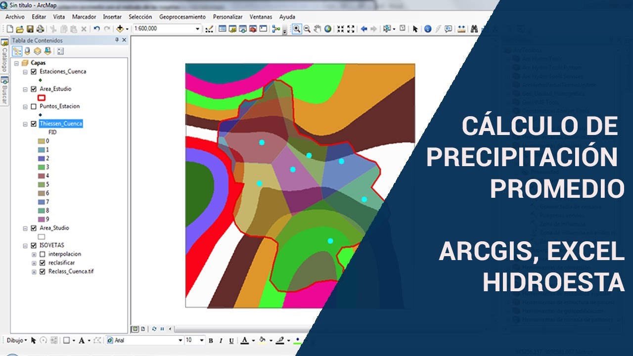 Cálculo de Precipitacion Media: Isoyetas y Poligono de Thiessen - ArcGIS, Hidroesta y Excel