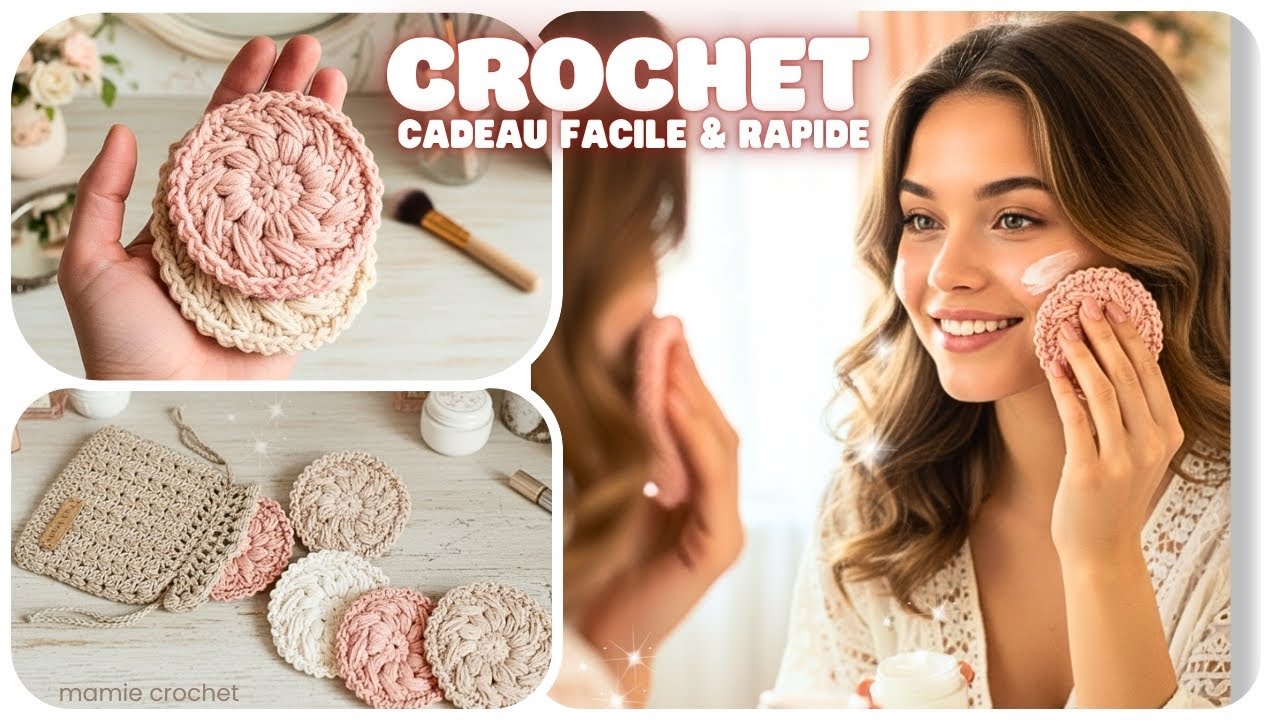 🤶🧶 CADEAU PARFAIT : LOT DE DISQUES LAVABLES, RÉUTILISABLES ET ÉCOLOGIQUES AU CROCHET 🎁 @MamieCrochet