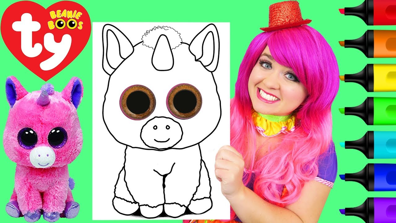 Coloring Ty Beanie Boos Magic Unicorn Coloring Page Prismacolor Markers | KiMMi THE CLOWN