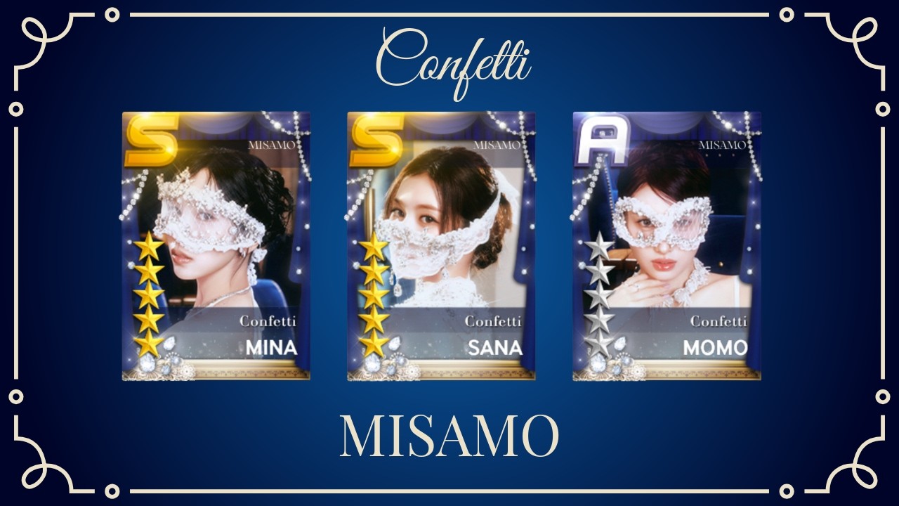 Complete MISAMO 'Confetti' LE + pfp + bg image 💙🥳💎{ Superstar JYP JP