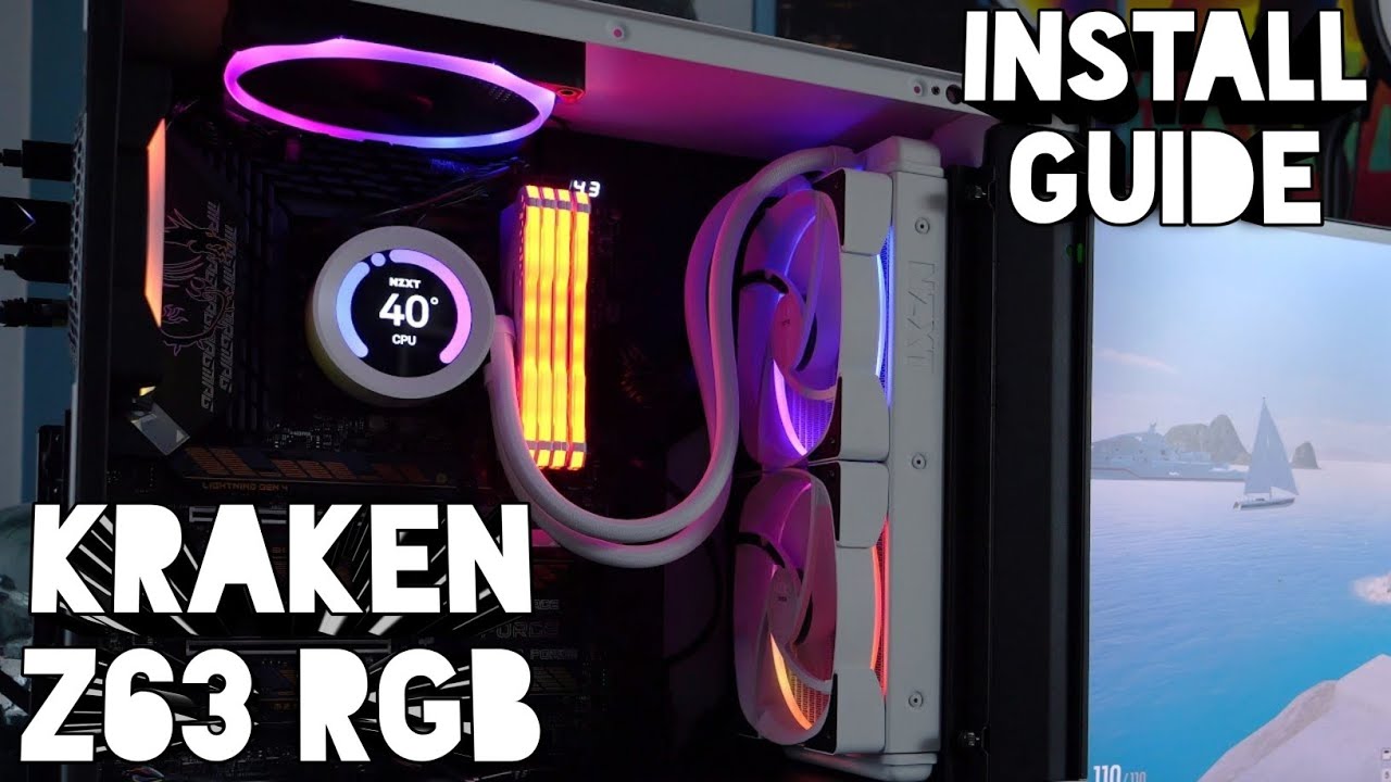 NZXT Kraken Z63 RGB  CPU liquid cooler setup with push pull fans and logic in a NZXT H510 Flow