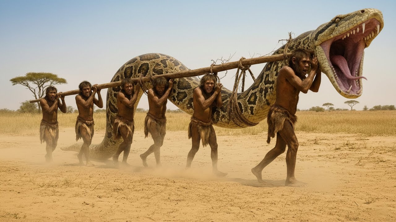 Life 3.7 Million Years Ago | A Prehistoric Human Confronts a Giant Ancient Python