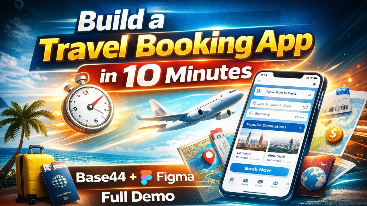 Build a Travel Booking App in 10 Minutes | Base44 + Figma Full Demo