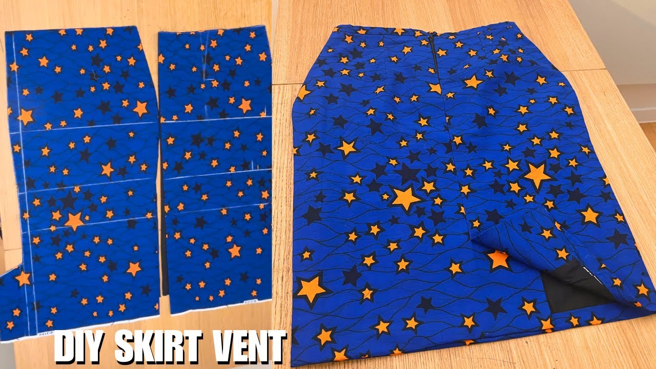 HOW TO CUT AND SEW A PERFECT SKIRT VENT/ BACK SLIT | easy butt contour on skirt