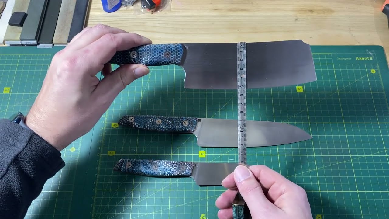 Кухонний набір. Технічний огляд. #kitchenknives #knifeskills #handmade #n690