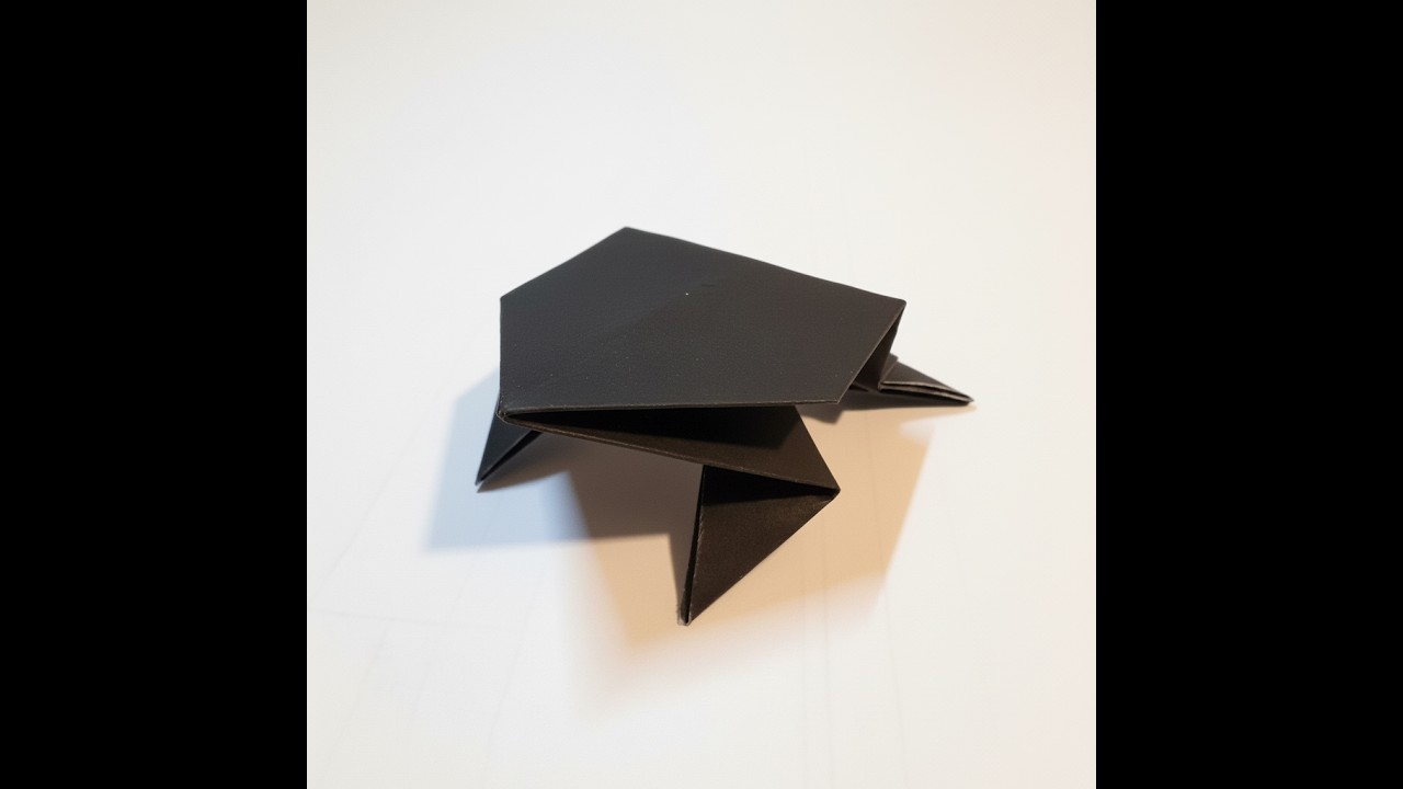 ​【摺紙教學】超簡單！黑色幾何青蛙摺紙 | 只要3分鐘完成 How to Origami Geometric Frog