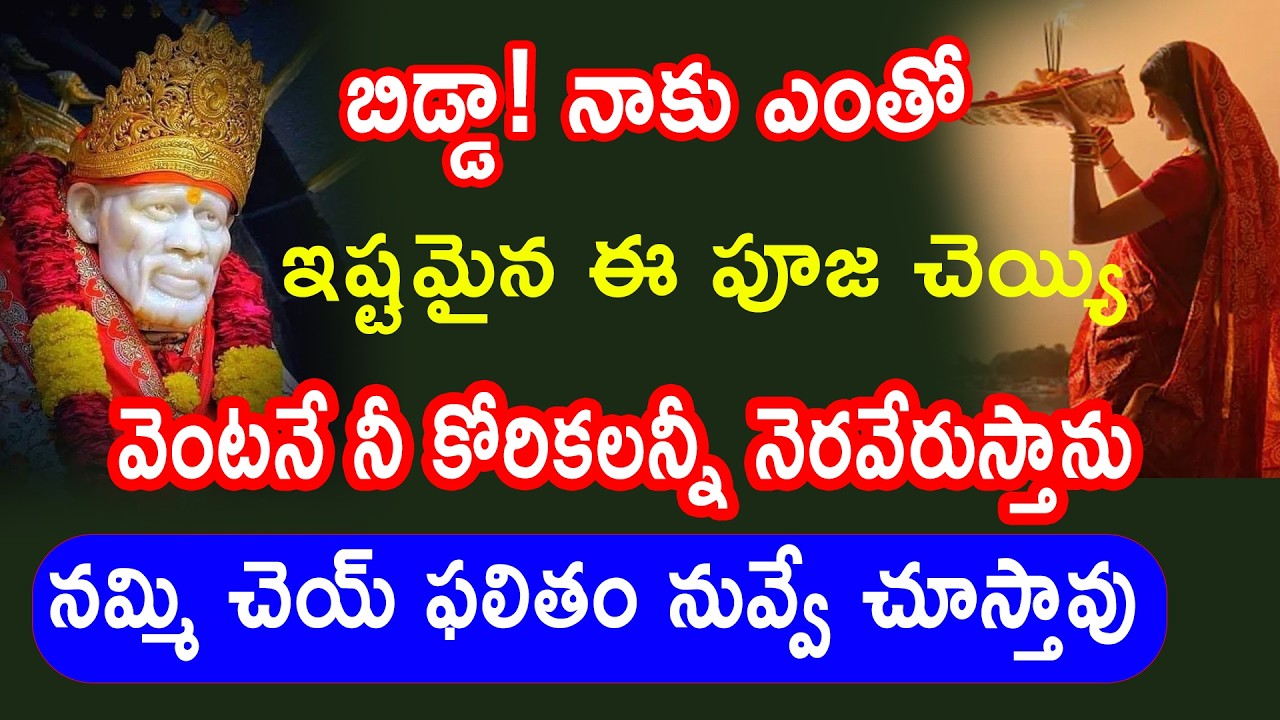 బిడ్డా! నాకు ఎంతో ఇష్టమైన ఈ పూజ చెయ్యి, వెంటనే నీ కోరికలన్నీ నెరవేరుస్తాను || saipilupulu