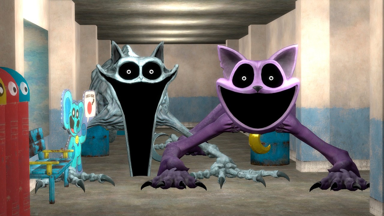 NIGHTMARE CATNAP & CATNAP Hunted for Me in POPPY PLAYTIME SCHOOL (Garry’s Mod)