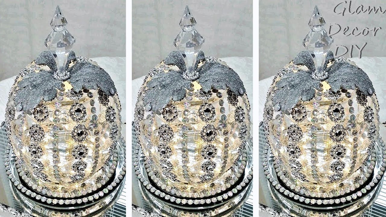 Dollar Tree DIY Glam Crystal Lighted Pumpkin