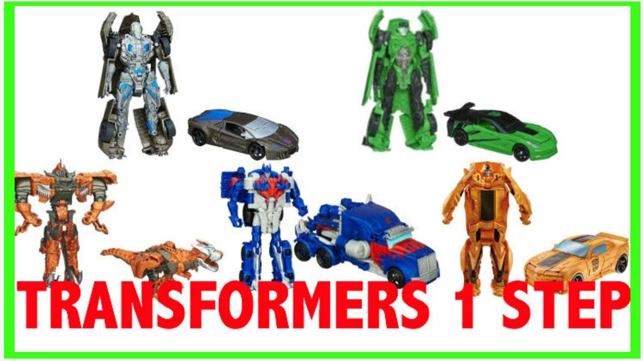 Transformers Age of Extinction 1 Step Action Figures Complete Set Optimus Prime Lockdown