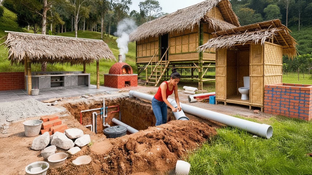 How to Build a Bamboo Retreat House with a Primitive Water System