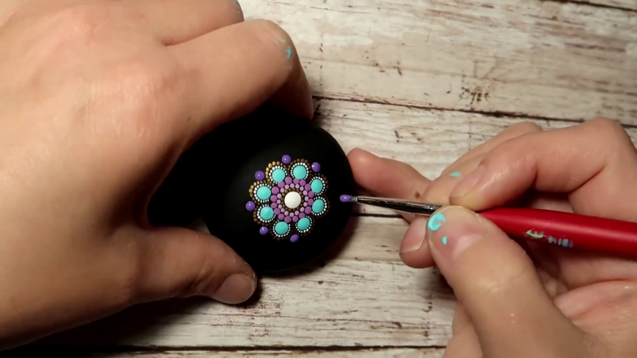 Satisfying Speed Painting Time Lapse Dot Mandala Stone | Dot Artist Lydia May