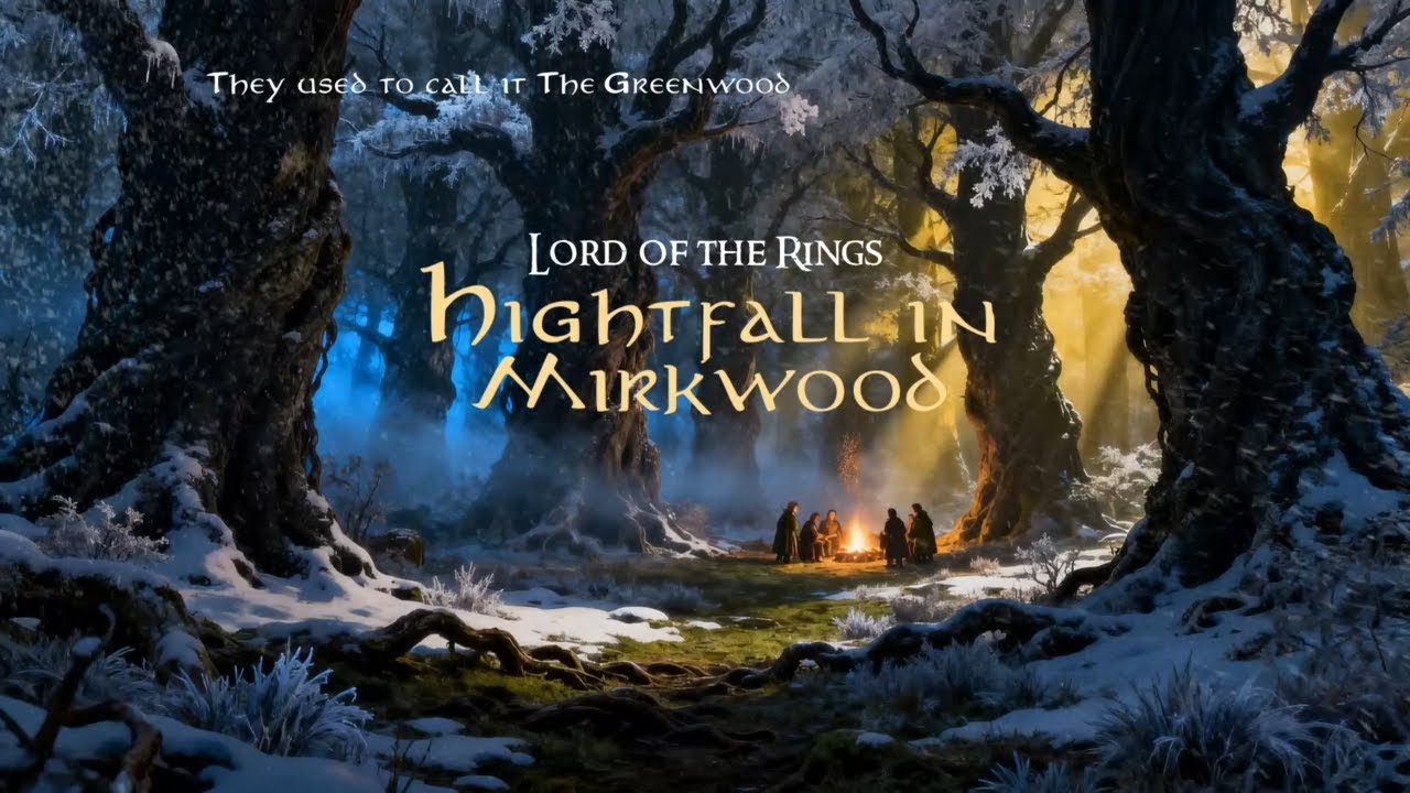 LOTR Ambience for Study & Relaxation | Winter Snow, Campfire & Calm Fantasy Music