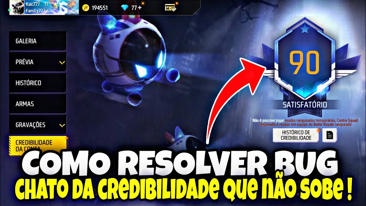 COMO AUMENTAR A CREDIBILIDADE DO FREE FIRE COMO VOLTAR A JOGAR RANKEADA E CS RANKEADO CONTA SUSPENSA