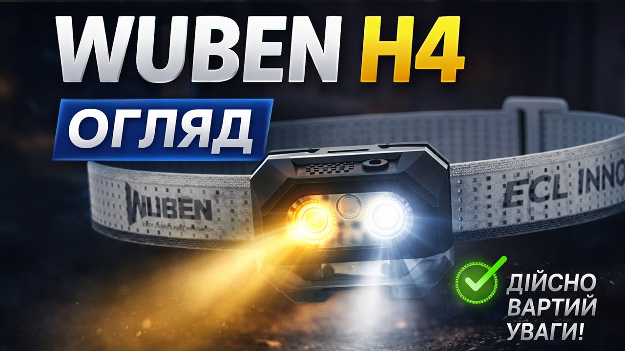 WUBEN H4🔦огляд налобного ліхтаря | Чи справді вартий уваги під час блекаутів? Перші враження! Тест