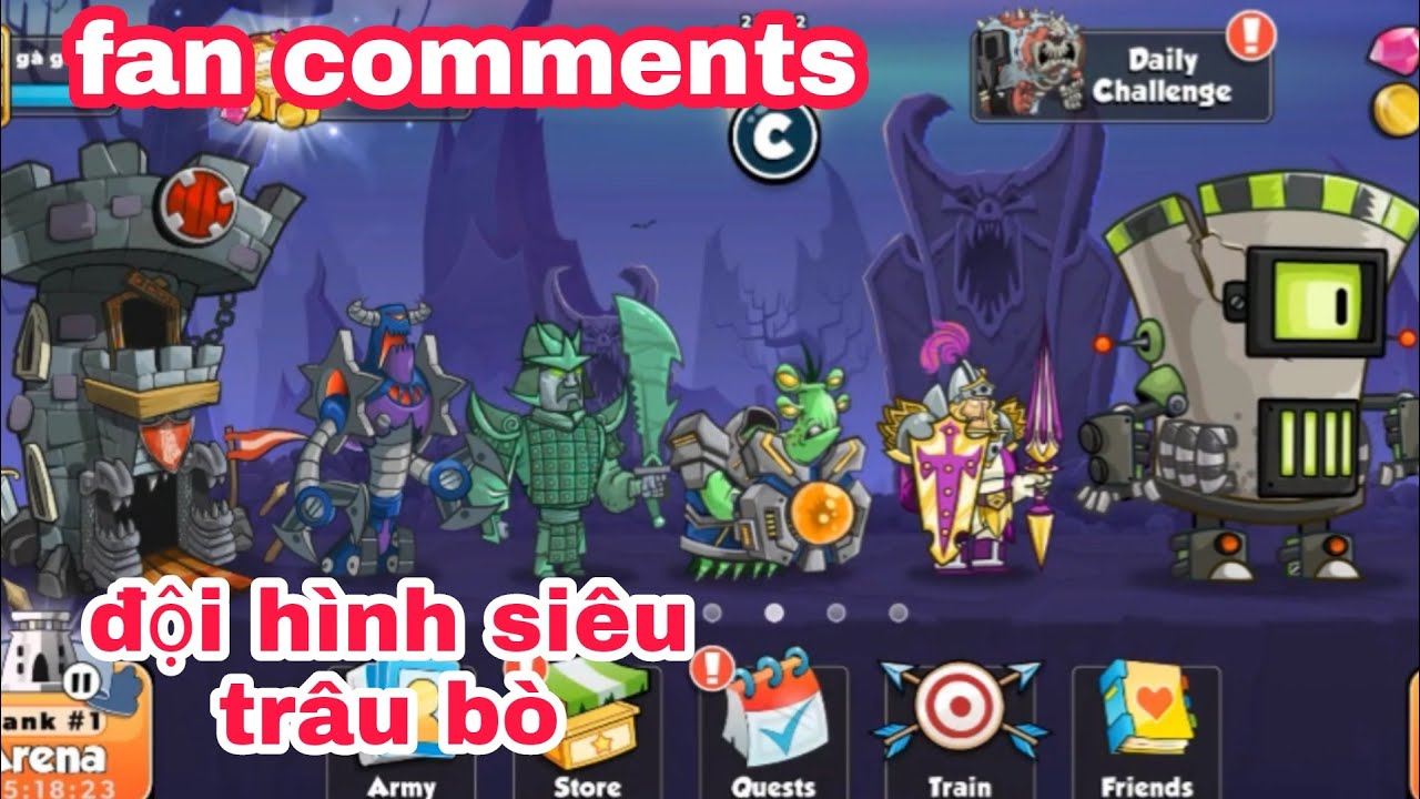 tower conquest: fan comments đội hình trâu bò nhất game