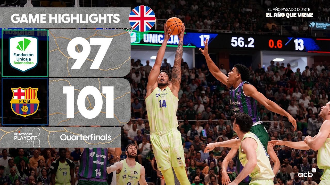 Unicaja - Barça (97-101) GAME HIGHLIGHTS | Playoff Liga Endesa 2025