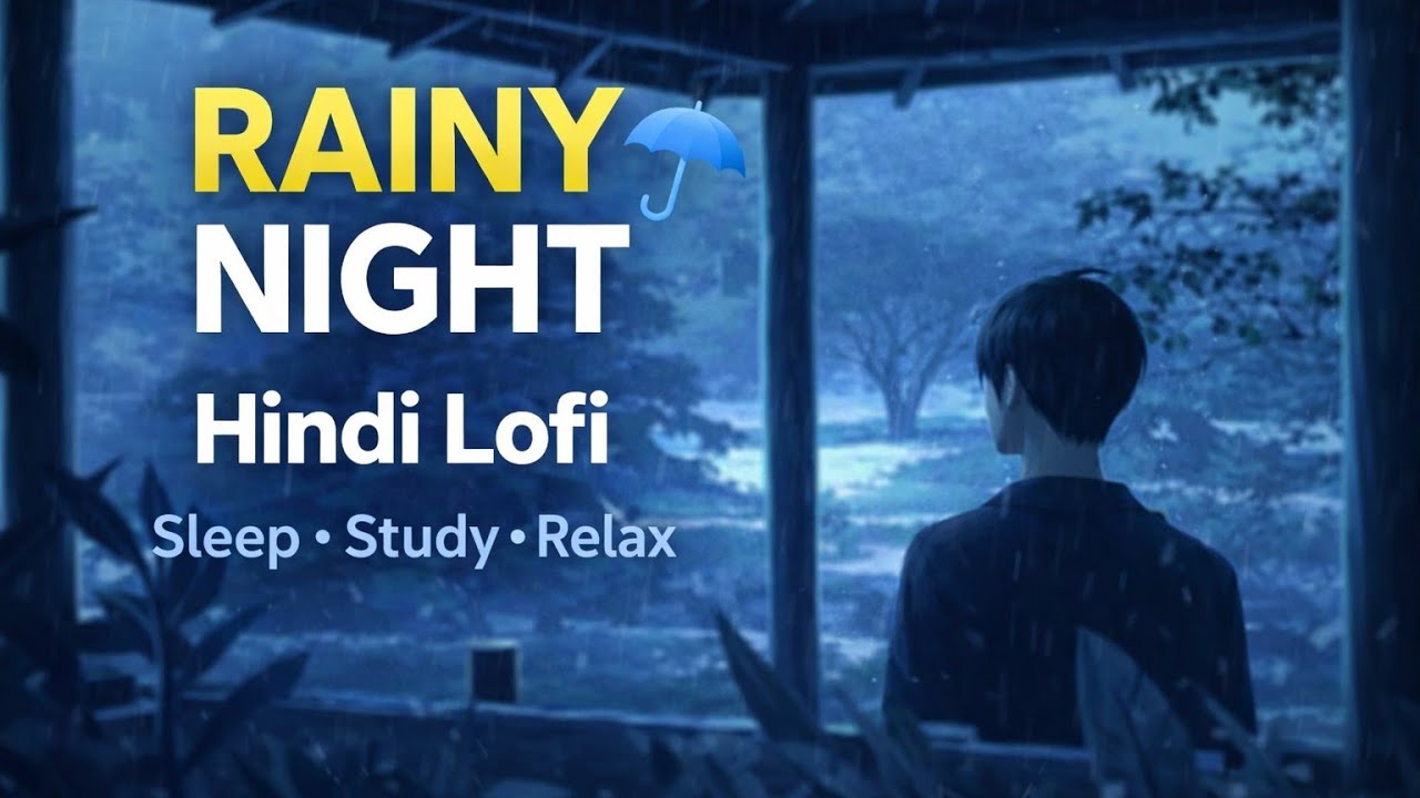 🌧️ Late Night Rain Hindi Lofi Mashup | Sleep, Study & Relax Vibes