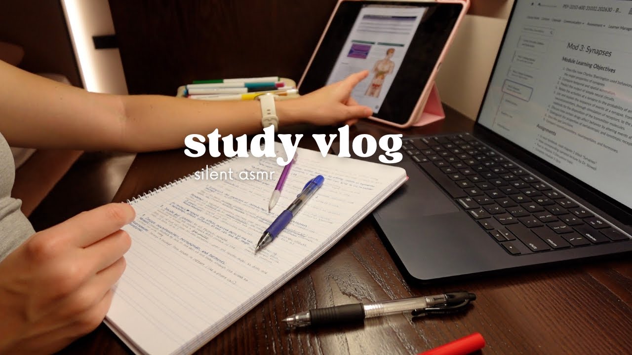 silent study vlog asmr