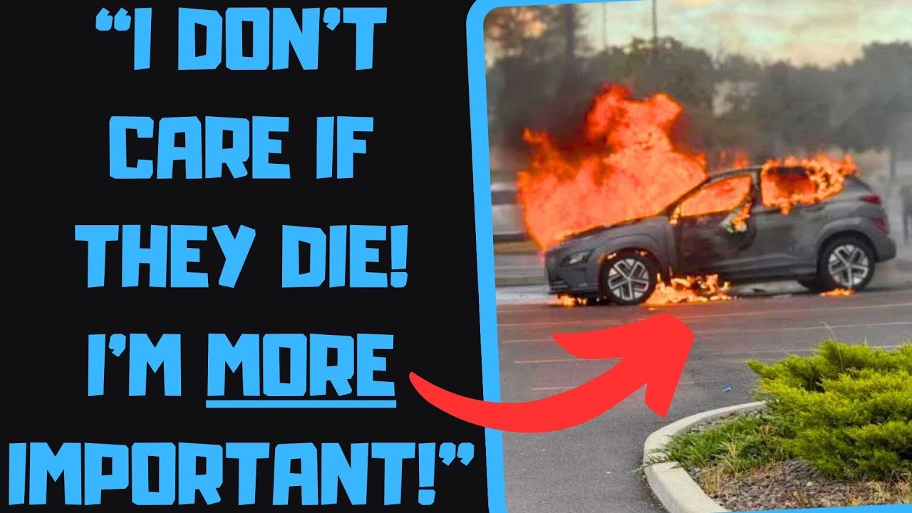 r/EntitledPeople - 'Karen' Idiot BLOCKS FIRETRUCKS With His Fancy Car! Mad When TOWED!