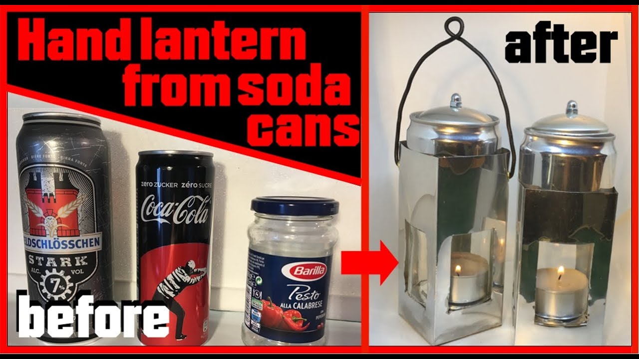 Hand lantern from soda cans