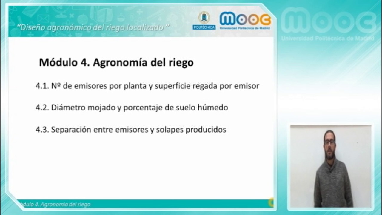 MOOC Riego 4.0: Agronomía del riego