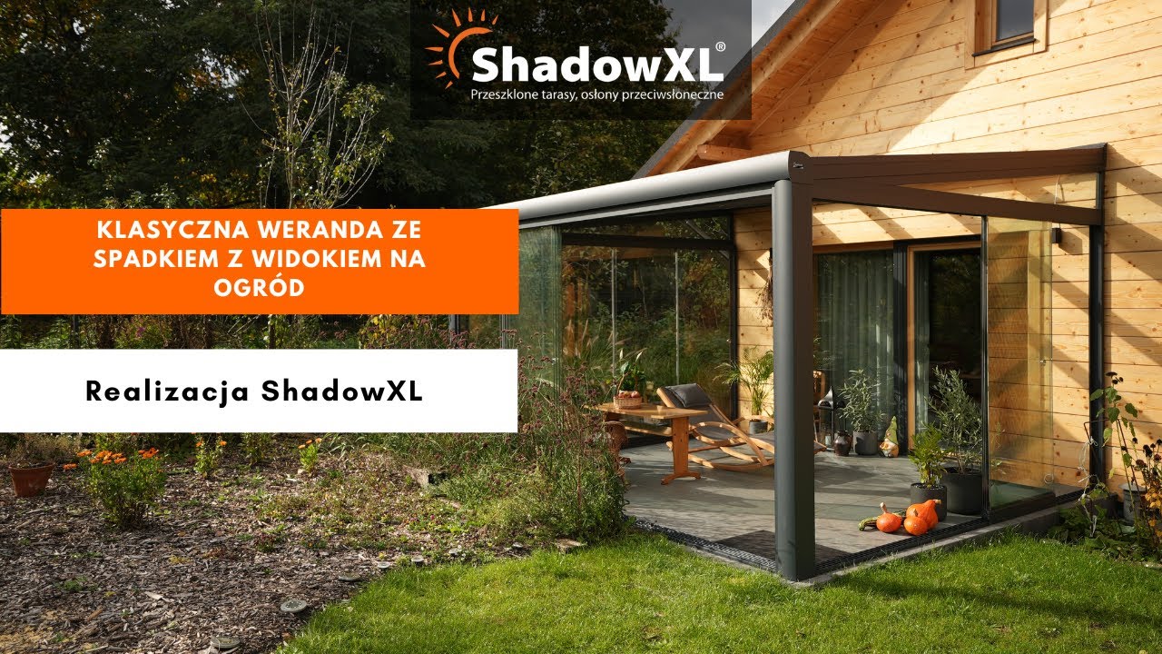 Nowoczesna weranda z szybami przesuwnymi i szklanym dachem | Realizacja ShadowXL