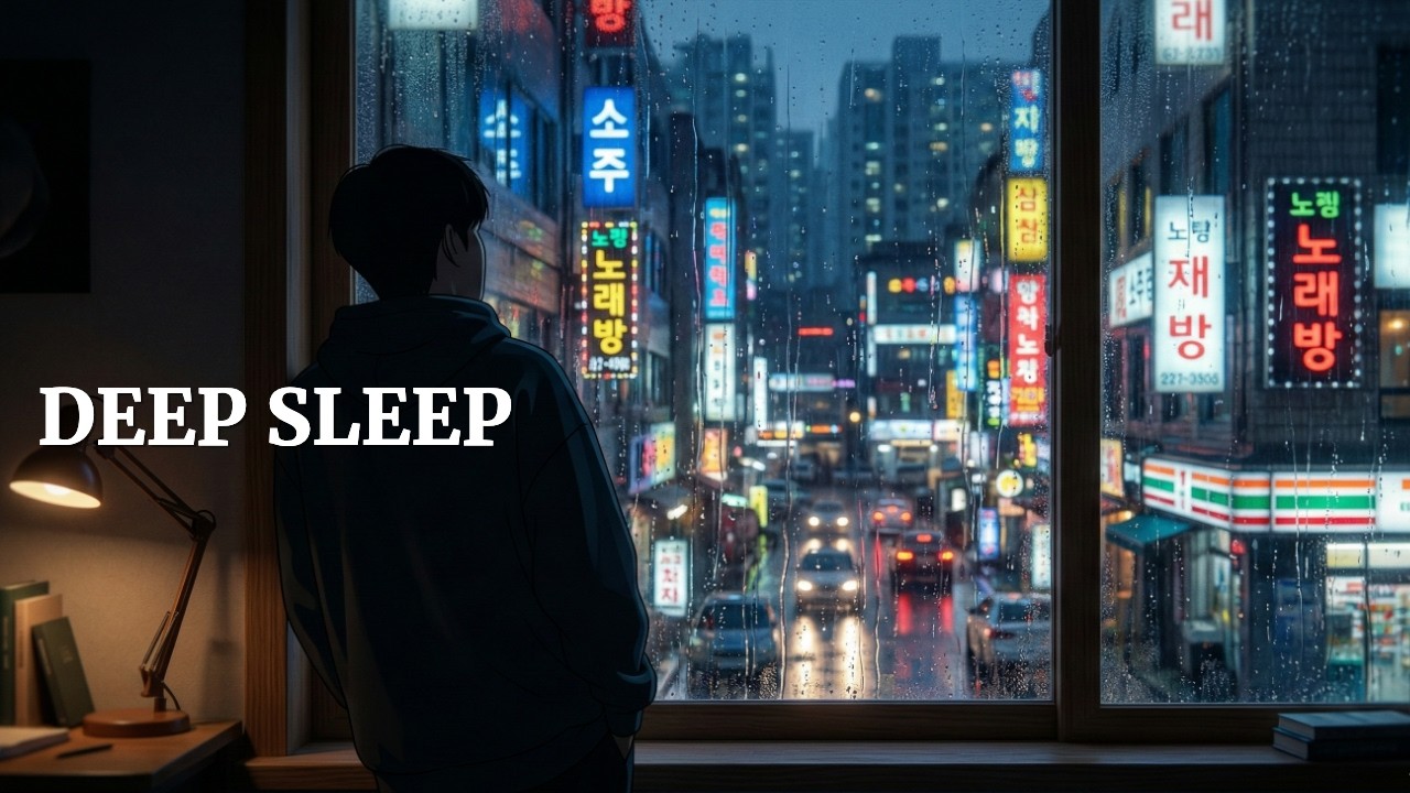 Rainy Night Cafe ☔ 1 Hours of Cozy Rain Sounds for Sleep & Relax