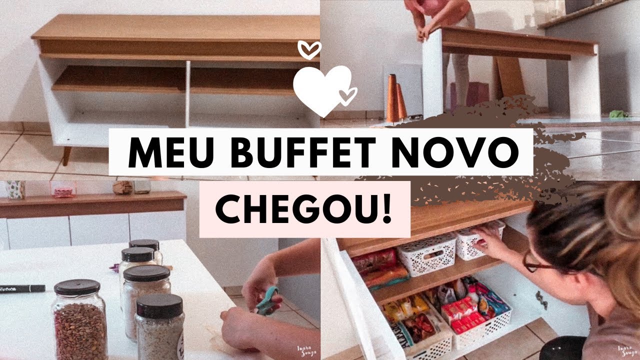 MEU BUFFET NOVO CHEGOU! MONTAGEM DO BUFFET + ORGANIZAÇÃO DOS MANTIMENTOS