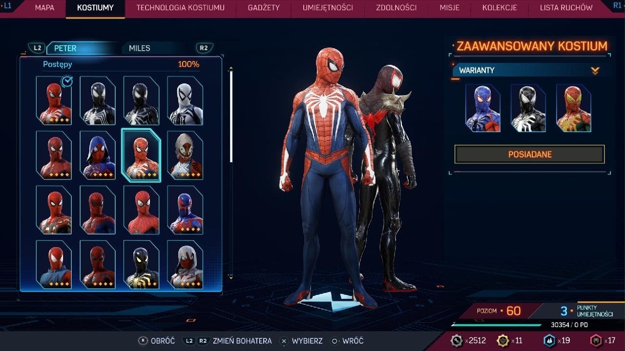 Marvel's Spider-Man 2 - Wszystkie Kostiumy Petera