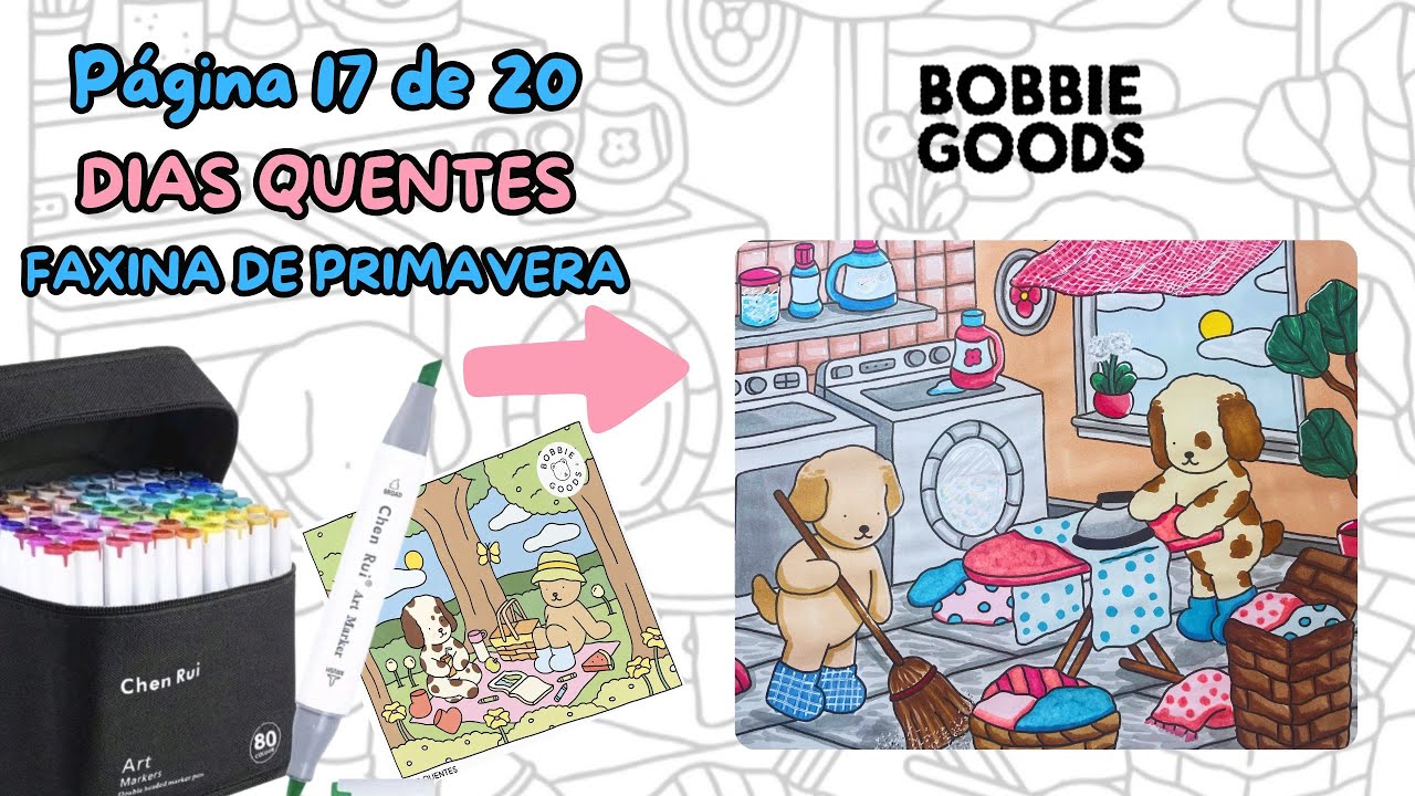 PINTANDO BOBBIE GOODS COM MARCADOR CHEN RUI  - KIT DE 80 CORES! PONTA BRUSH!