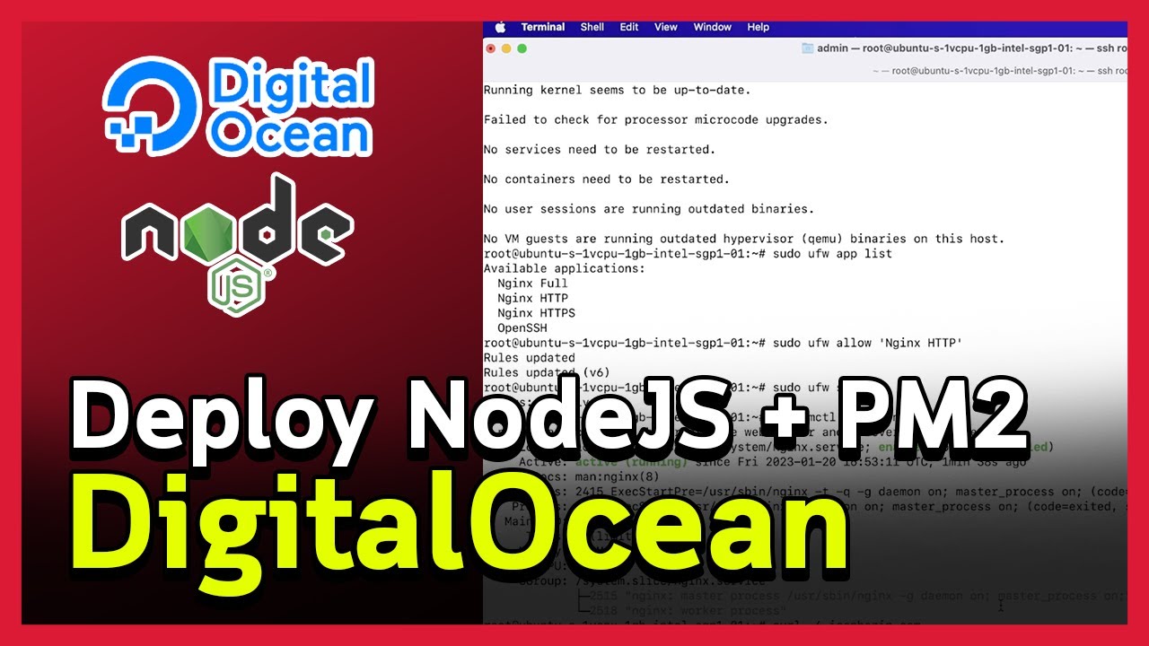 สอน Deploy NodeJS + PM2 เริ่มตั้งแต่เปิดเซิฟเวอร์บน DigitalOcean Cloud Server