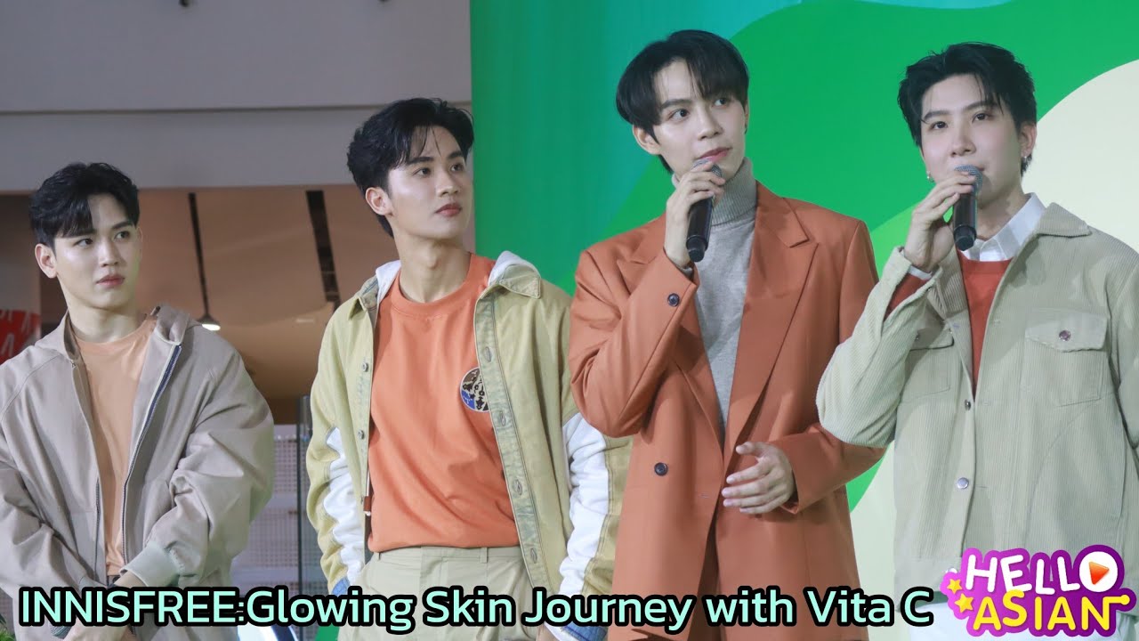 บรรยากาศ เฟิร์ส-ข้าวตัง , เต-นิว ร้องเพลงร่วมกิจกรรมในงาน INNISFREE:Glowing Skin Journey with Vita C