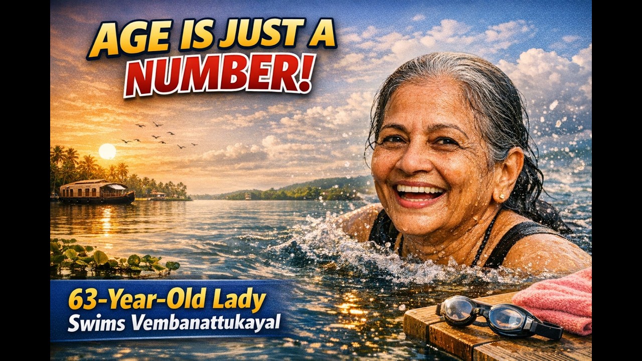 Age is just a number, 63 year old swimming 9 kilometres across Vaikam Kayal, inspiration 