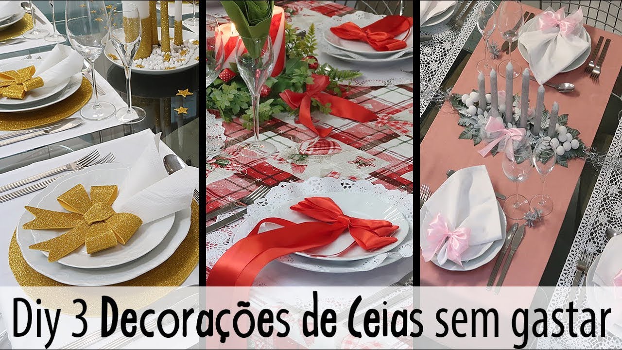 Diy, 3 DECORAÇÕES DE CEIA DE NATAL E ANO NOVO para você Fazer sem gastar